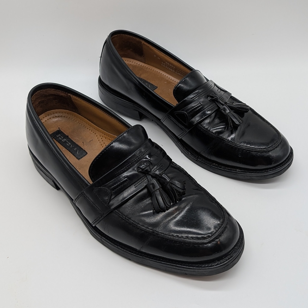 Bostonian Classic Black Tasseled Men's Leather Loafers 9M Resoled And Reheeled
